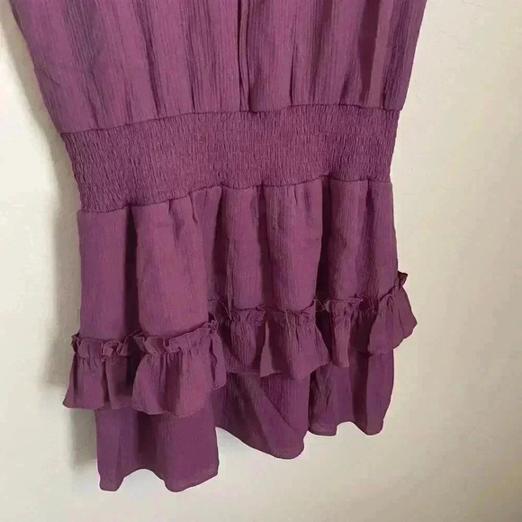 Escada Smocked Ruffle Dress Maroon Size Small - Picture 5 of 11